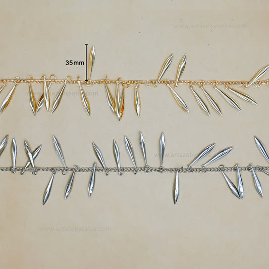 Willow Leaf Shape Iron Chain | Qty : 1mtr | IC28