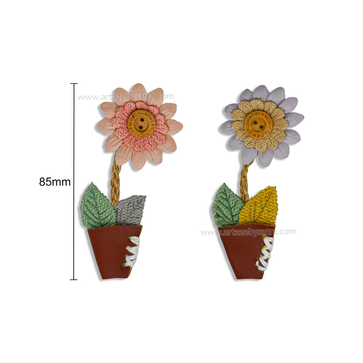 Sunflower Potted Plant Patches | Size : 85mm | Qty : 6pcs