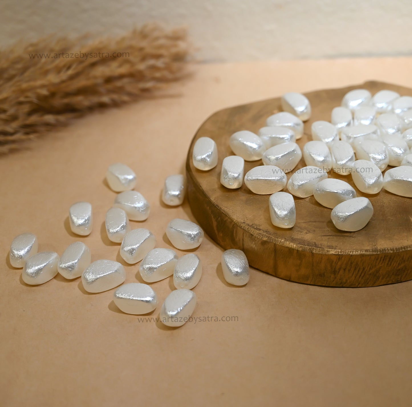 Crushed Irregular Pearl Finish Beads | Size : 21mm | PPB119