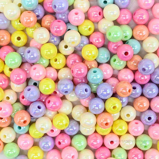 Assorted Shiny Pastel Round Beads | PB221
