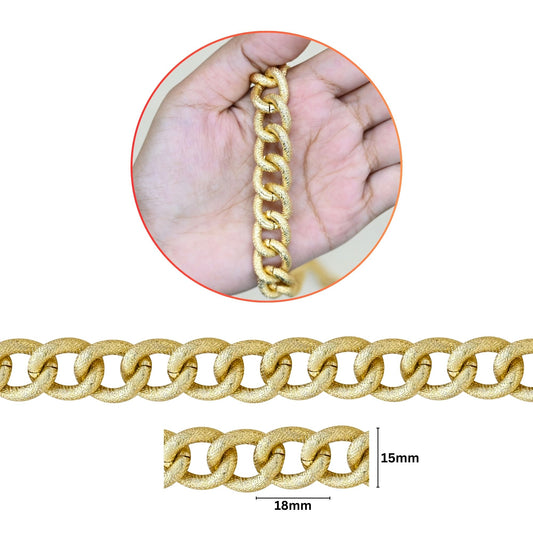 Aluminium Chain | Size : W-15mm H-18mm | Qty : 1mtr | JT-16-57-2