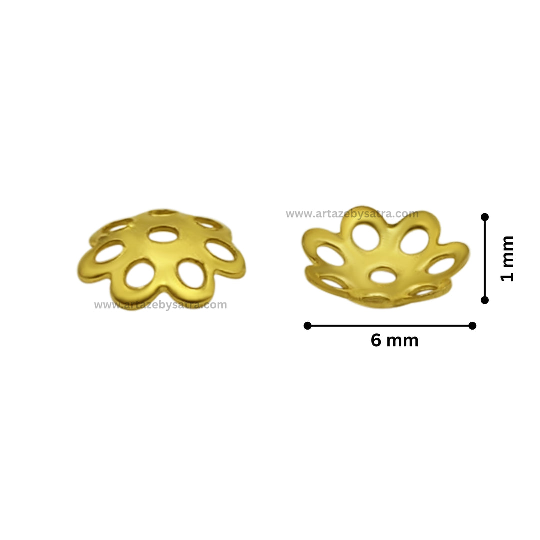 Designer Metal Beads Cap | Size : 6mm | Qty : 500g | MC14