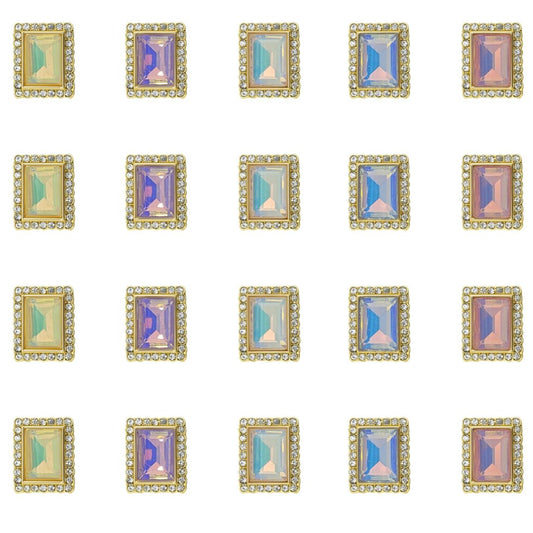 Diamond Rectangle Meenakari Kundan Beads | Size : 17mm | Qty : 6pcs | MKB01