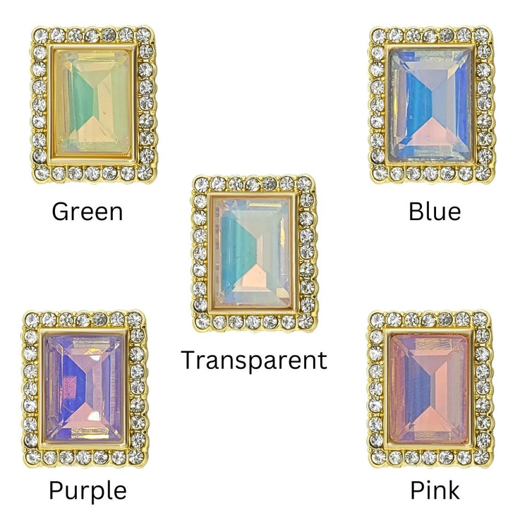 Diamond Rectangle Meenakari Kundan Beads | Size : 17mm | Qty : 6pcs | MKB01