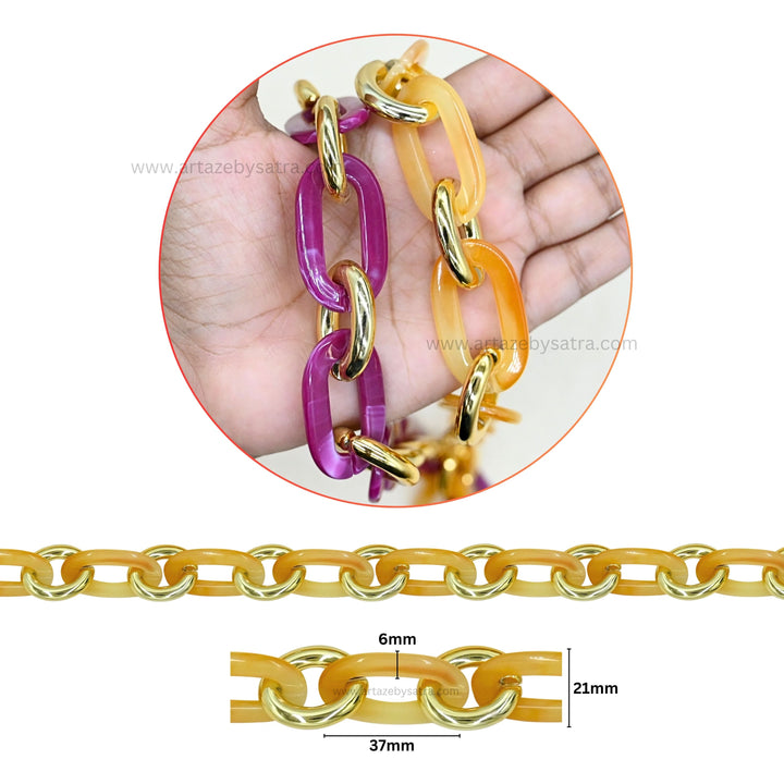 Acrylic Chains H-21mm-W-37mm | Qty : 1mtr | AC32