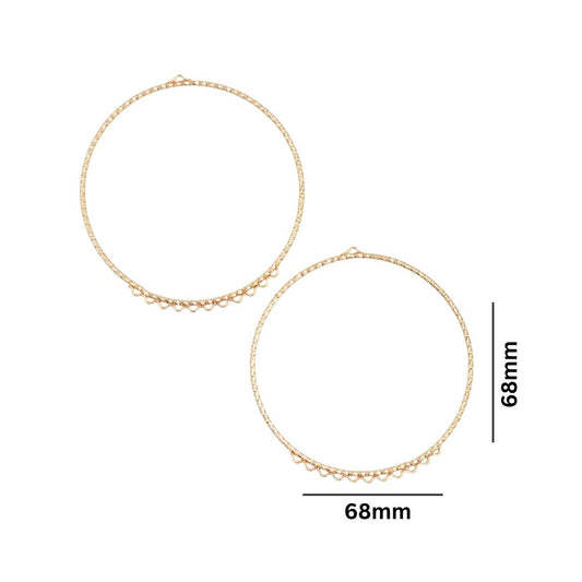 Designer Hoop 11 Naka Bali | Size : 68mm | 10pcs | EF24