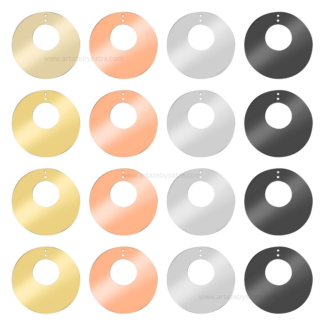 2 Loop Round Shiny Finish Metal Art | Size : 40mm | Qty : 100g | MF24