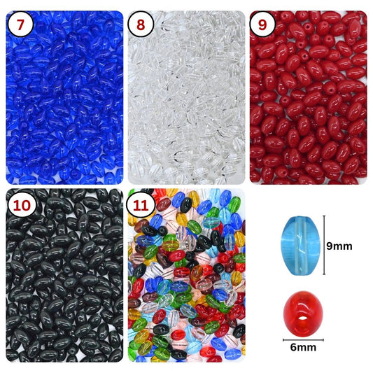 Translucent Oval Beads | Size : 9mm | GB15