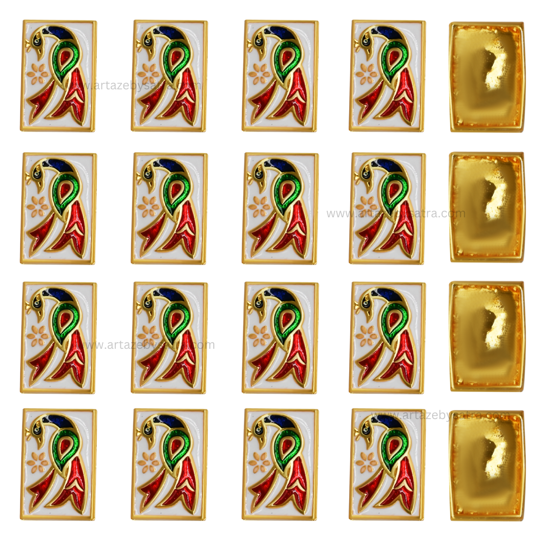 Meenakari Kundan Beads | Size : 23mm | Qty : 6pcs | MKB33