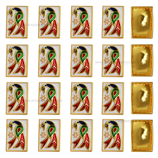 Meenakari Kundan Beads | Size : 23mm | Qty : 6pcs | MKB33