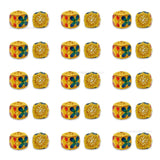Brass Cube Enamel Charms Beads | High Quality | Size : 10mm | Qty : 4pcs