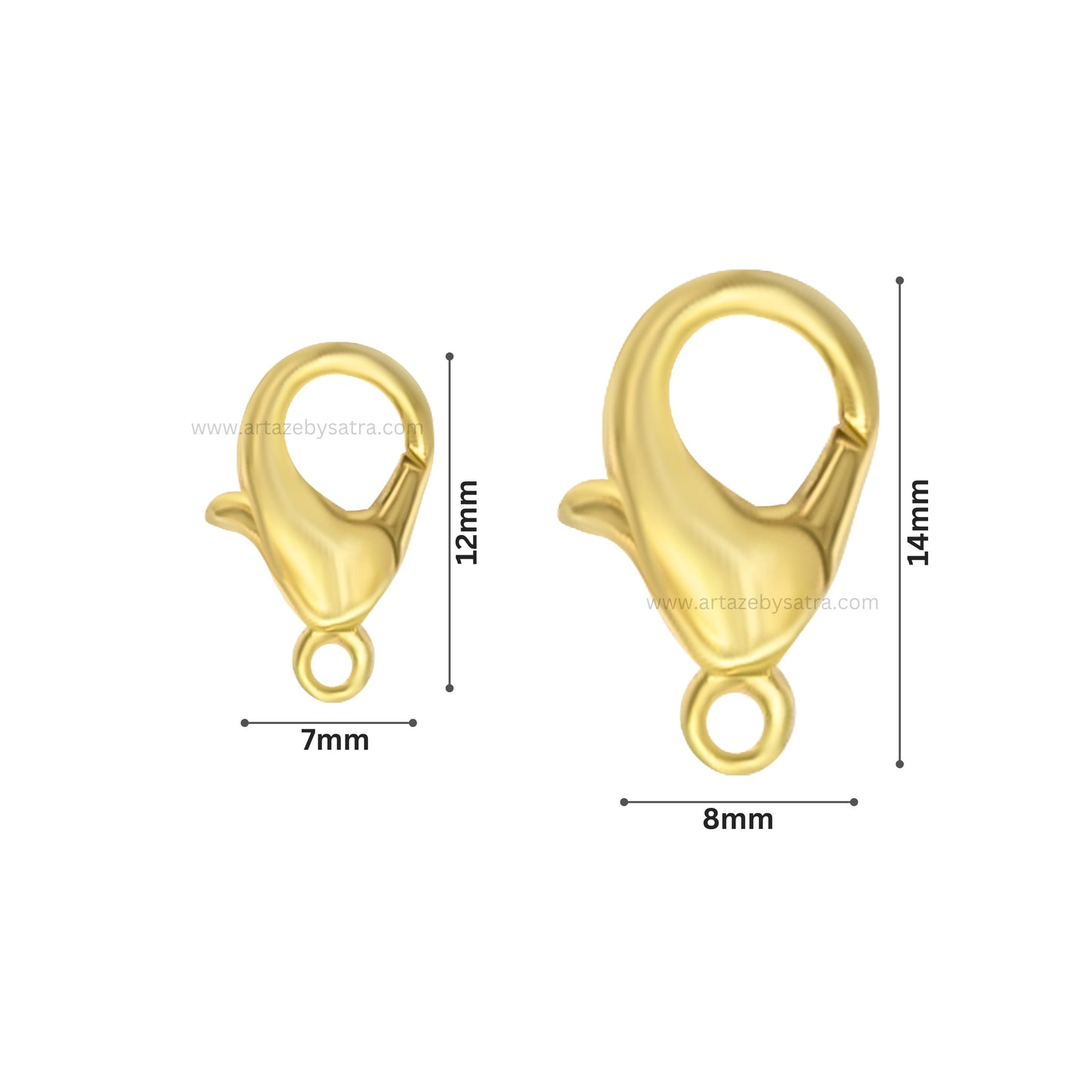 18k Stainless Steel Lobster Claw Clasp | Size : 12mm | Qty : 20| BF64