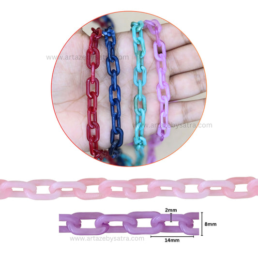 Acrylic Link Chains Oval Size : 9mm | 1mtr | AC34