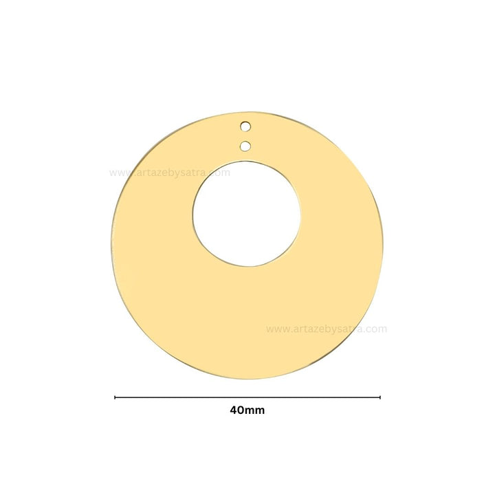 2 Loop Round Matt Finish Metal Art | Size : 40mm | Qty : 10pcs | MA382