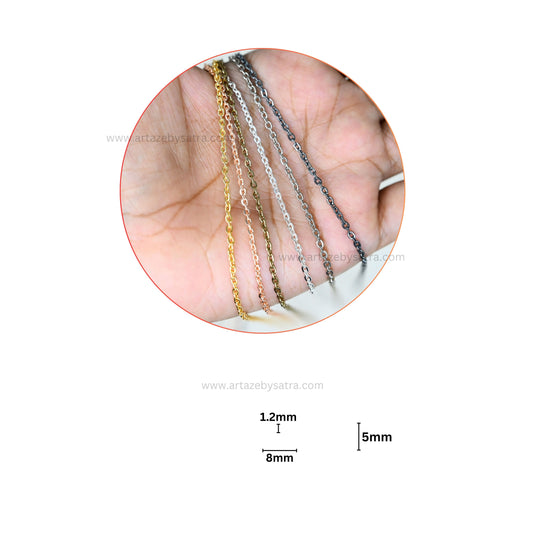 Iron Twisted Link O-Shaped Chain | Size : H-2mm W-2mm | Qty : 100g | IC09