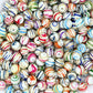 Assorted Swirl Striped Round Exclusive Acrylic Beads | Size : 14mm | Qty : 10ps | PB212