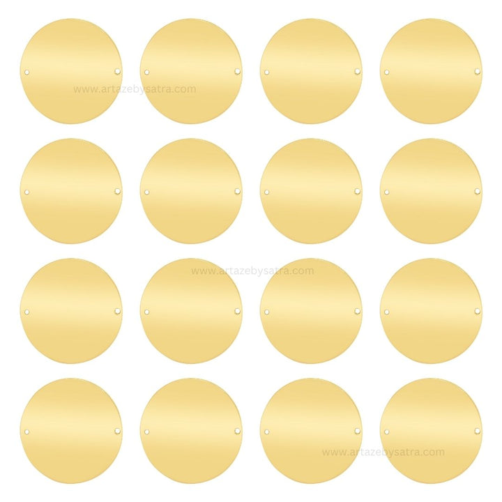 2 Loop Round Shiny Finish Metal Art | Size : 28,34mm | Qty : 10pcs | MA381