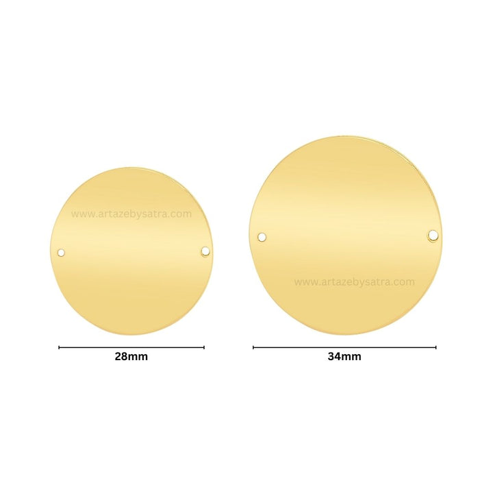 2 Loop Round Shiny Finish Metal Art | Size : 28,34mm | Qty : 10pcs | MA381