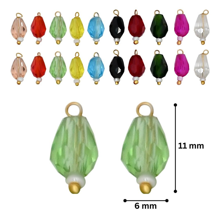 Transparent Lariya Drop Shape Beads | Size : 11mm | Qty : 50pcs