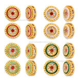 Round Meenakari Kundan Beads | Size : 12mm | Qty : 12pcs | MK26