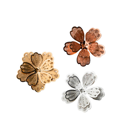 Flower Brass Etching | Size - 32mm | Qty : 6pcs | HA30
