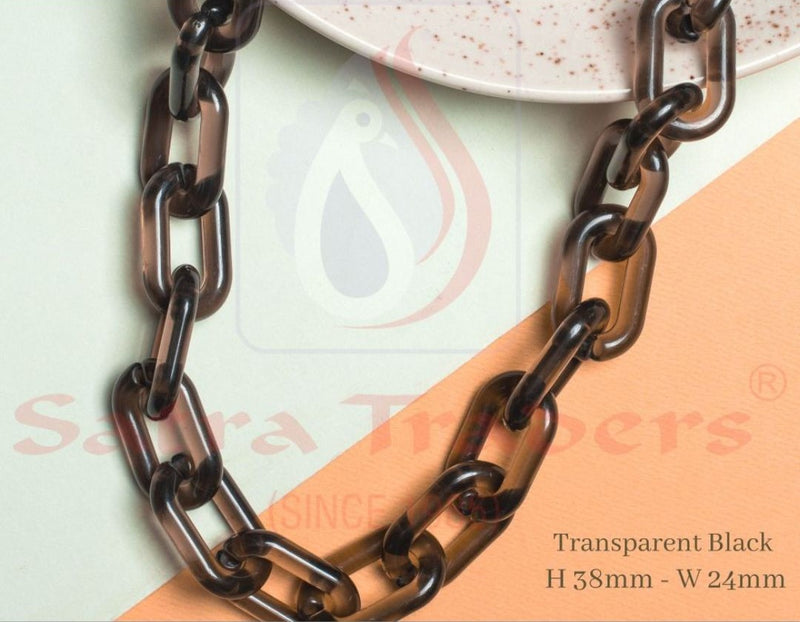Acrylic Link Chain | Size : H-38mm W-24mm | 1 Meter
