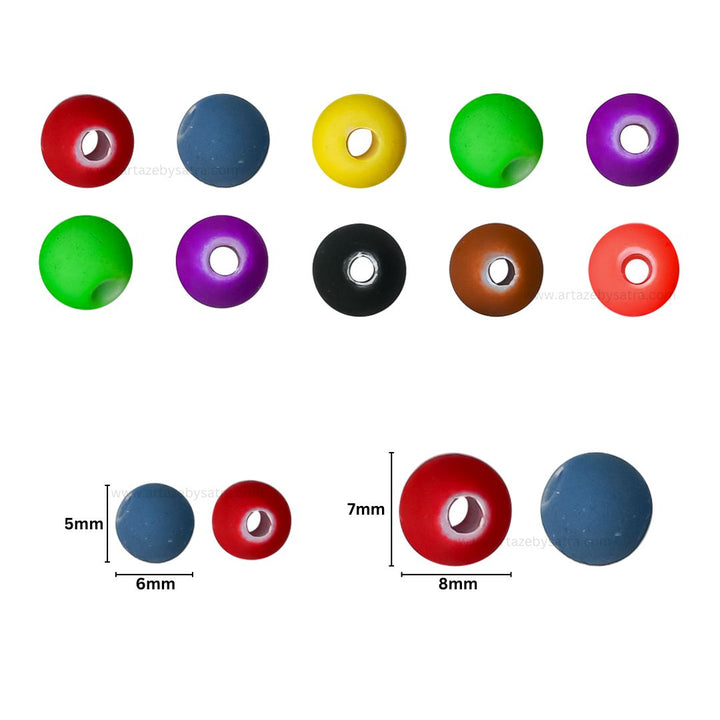 Assorted Matt Candy Shape Plastic Beads | Size : 6mm, 8mm | PB109