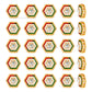 Hexagon Meenakari Kundan Beads | Size : 13mm | Qty : 12pcs | MK47