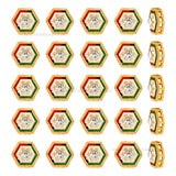 Hexagon Meenakari Kundan Beads | Size : 13mm | Qty : 12pcs | MK47