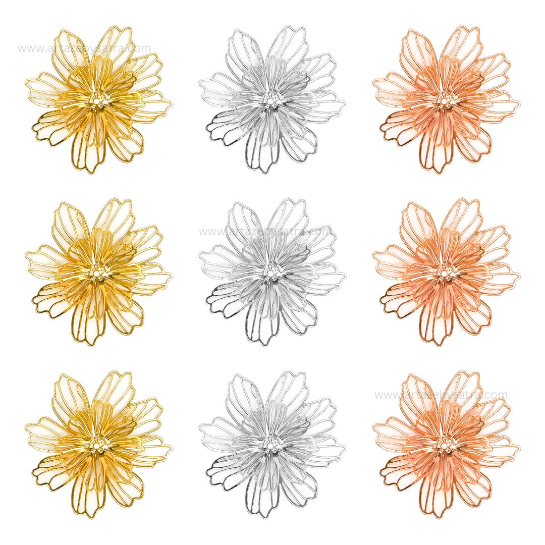 Flower Brass Etching | Size : 30mm | Qty : 10pcs | BF159