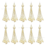 Cream Pearl Beaded Tassels | Size : 3.5inch | Qty : 5pcs | T20