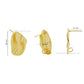 Oval Shape Metal Base Earring Stud | Size : 18mm | 6pcs (3 Pair) | EF58