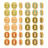 Rectangle with Cut Corners Meenakari Kundan Beads | Size : 12mm | Qty : 12pcs | MK45