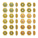 Hexagon Meenakari Kundan Beads | Size : 12mm | Qty : 12pcs | MK33