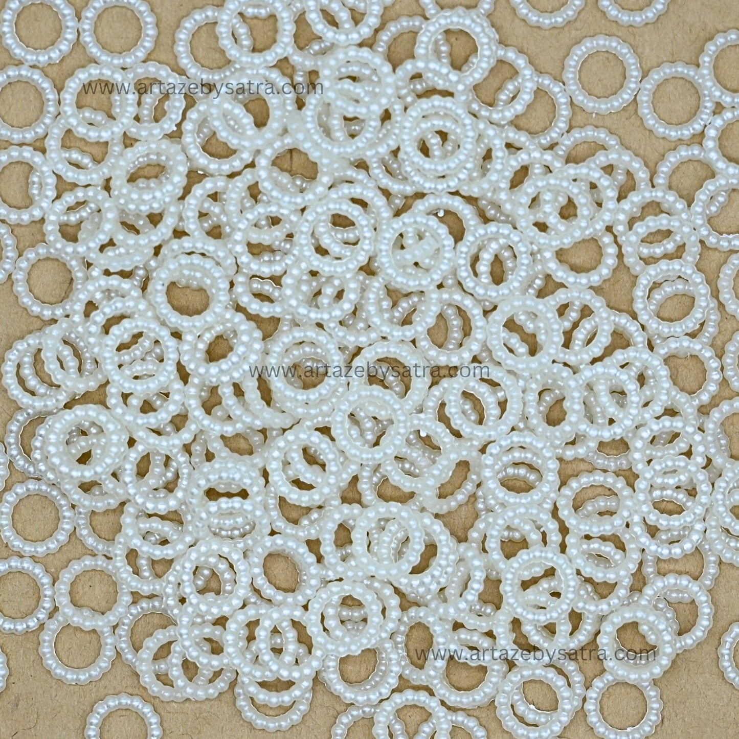 White Pearl Ring Plastic Beads | Size : 10mm | PPB98