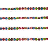 Rosegold Multicolour Diamond Stone Chain | Qty : 10mtr | DC10