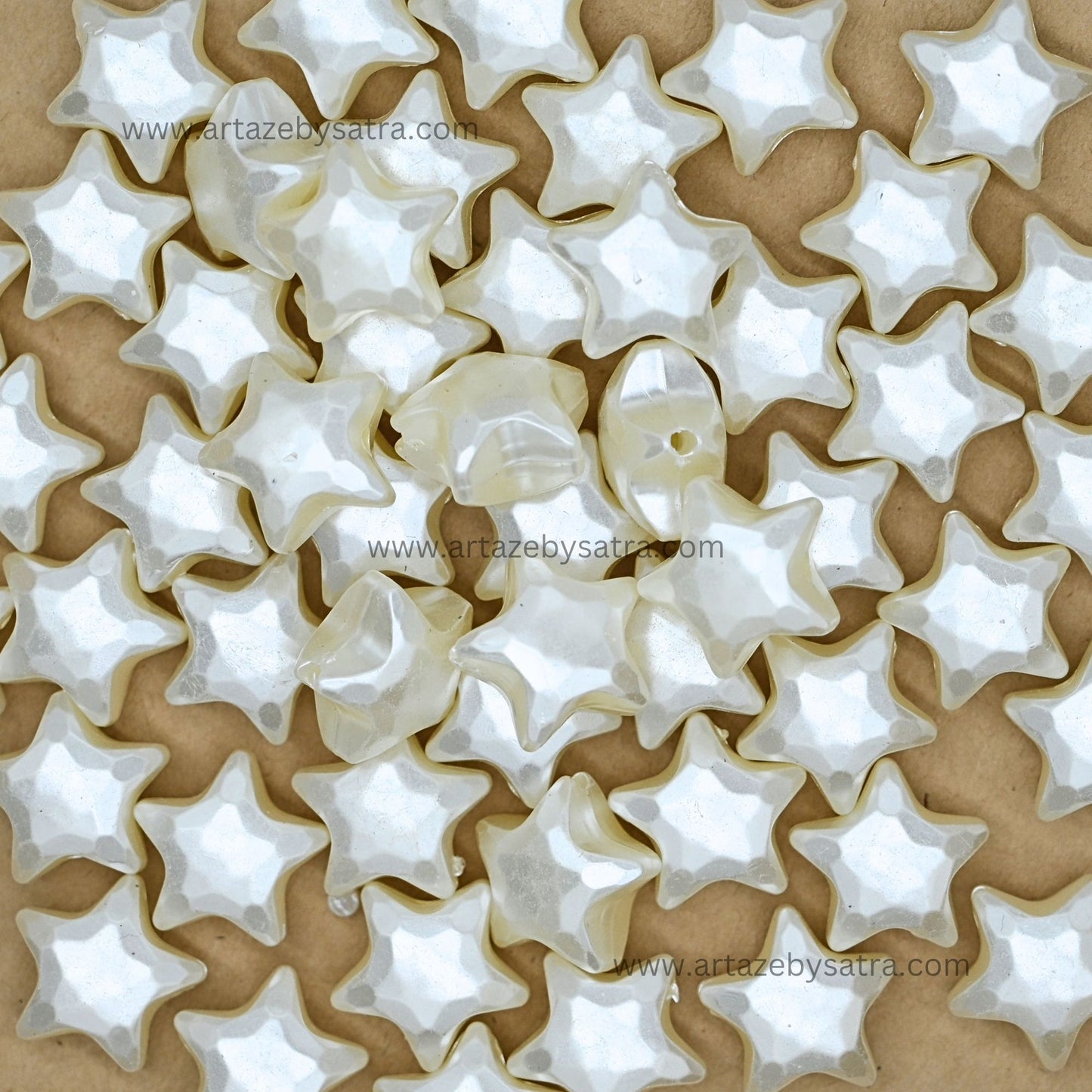 White Star Pearl Plastic Beads | Size : 19mm | PPB99