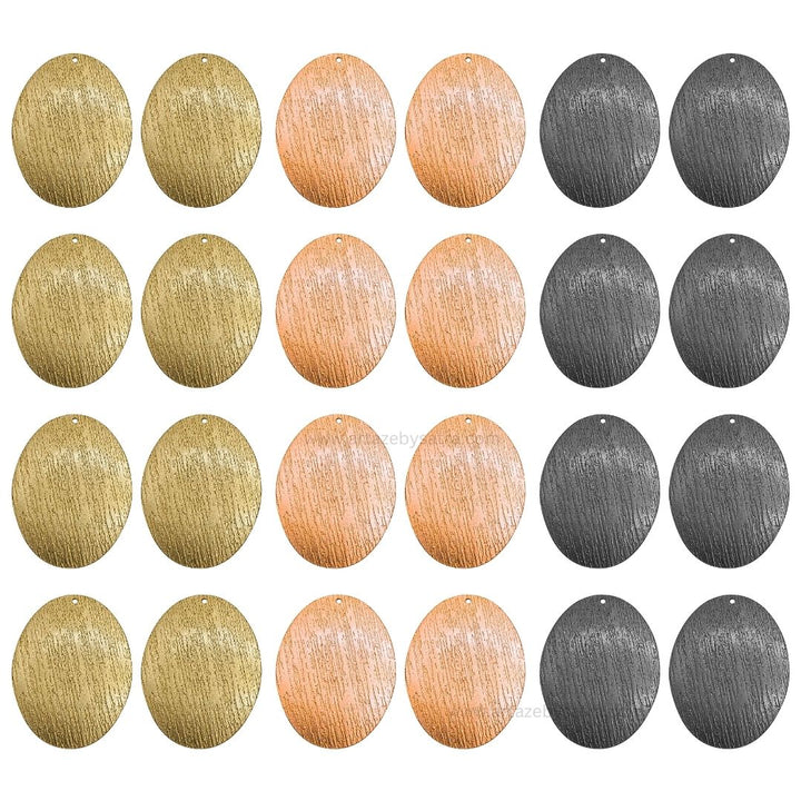 1 Loop Oval Shiny Finish Metal Art | Size : 45mm | Qty : 10pcs | MA379