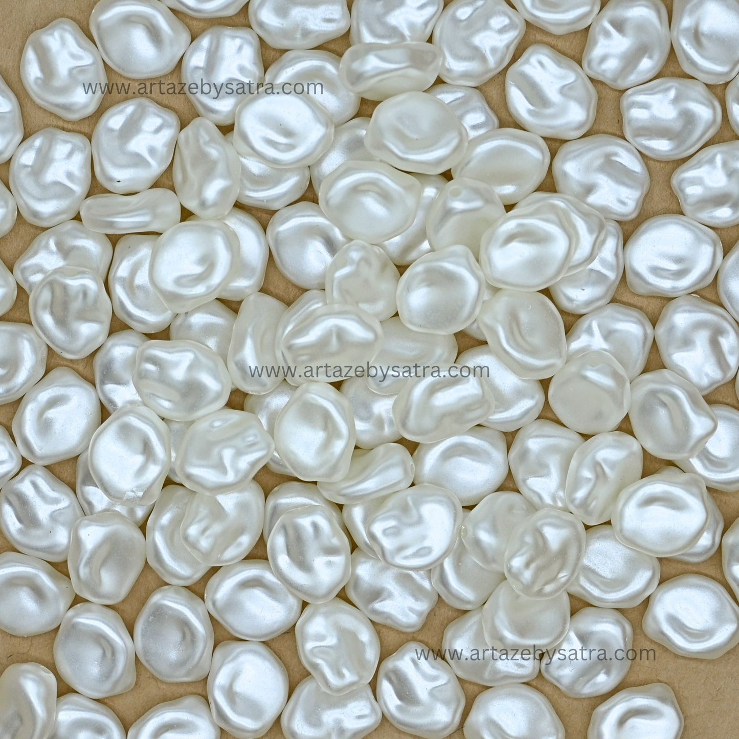 Irregular Pebble Shape Plastic Pearl Beads | Size : 13mm | PPB10