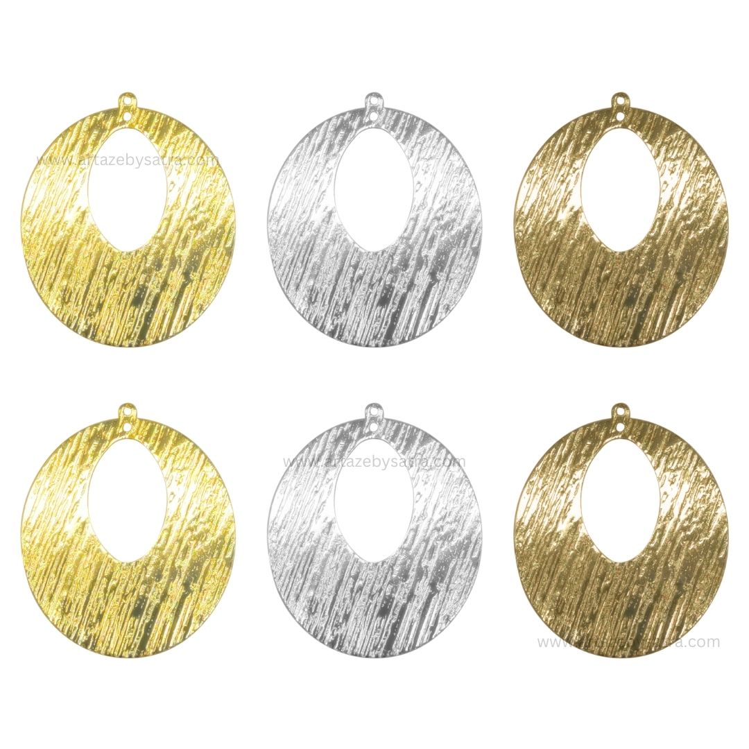 2 Loop Oval Shiny Finish Metal Art | Size : 49mm | Qty : 100g | MF17