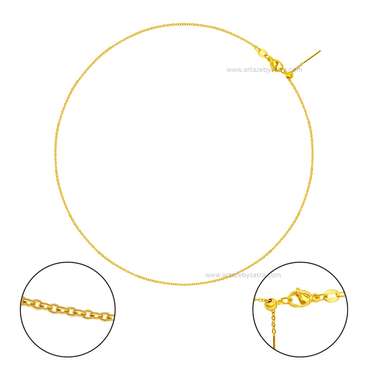 Iron Ready Chain Bracelet-Brass 18k Gold Polished Chain | Size : 9inch | Qty : 1pc