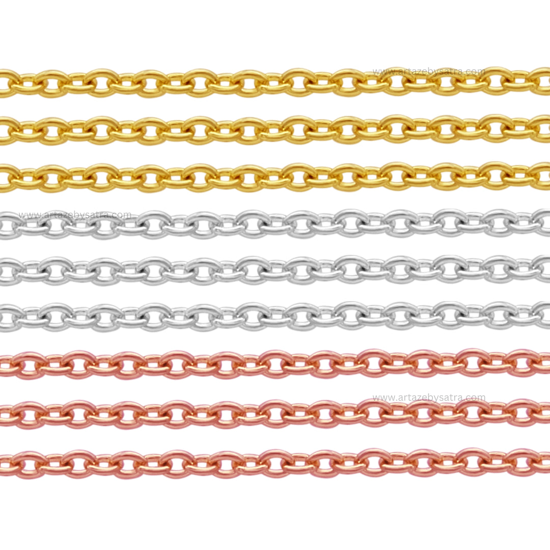 Iron Ready Chain Bracelet-Brass 18k Gold Polished Chain | Size : 9inch | Qty : 1pc