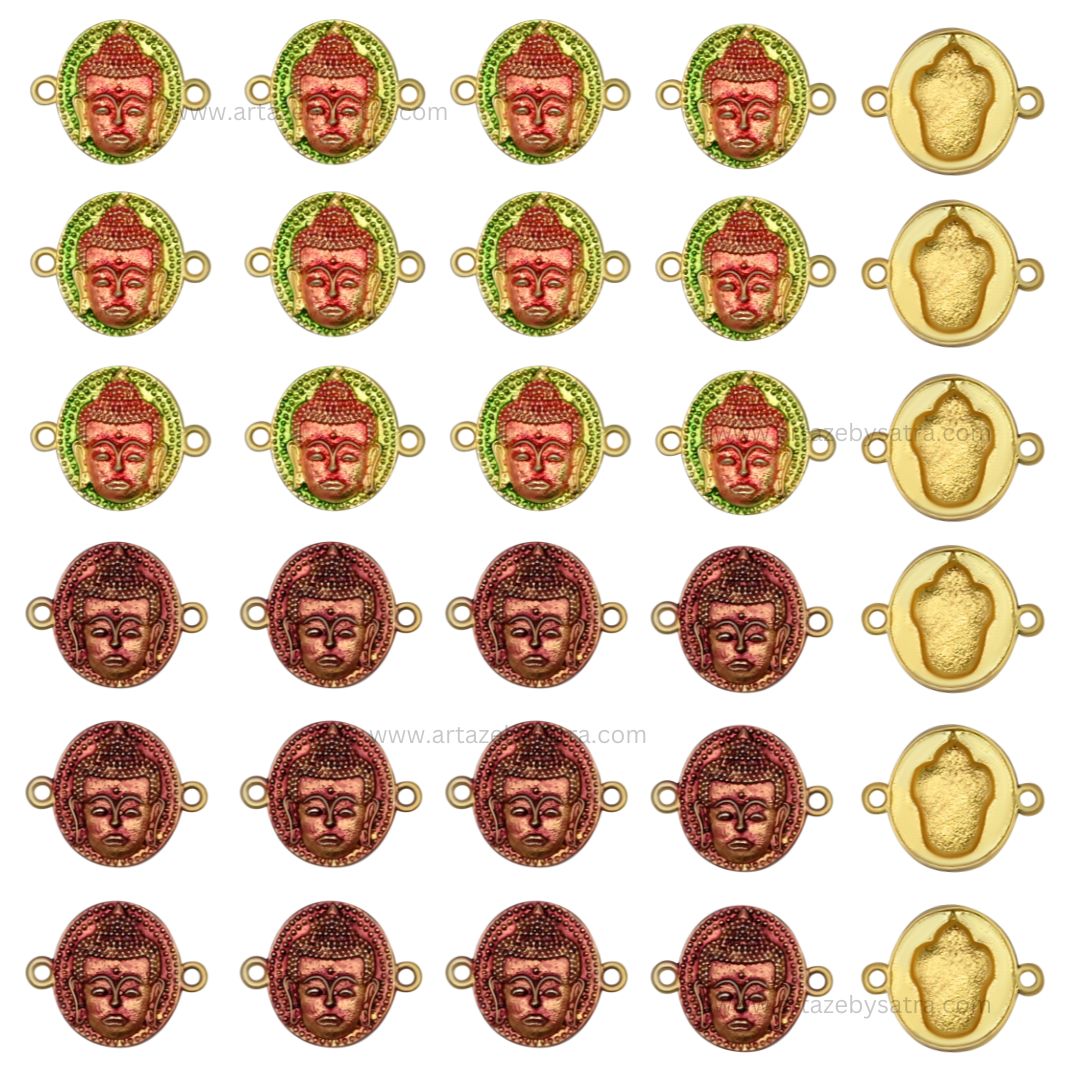 Meenakari Kundan Beads |  Size : 20mm | Qty : 12pcs | MKB47