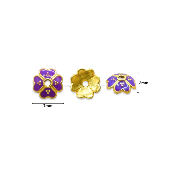 Designeer Meenakari Beads Cap | Size : 7mm | Qty : 50pcs | MK40