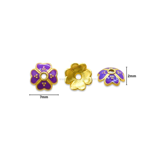 Designeer Meenakari Beads Cap | Size : 7mm | Qty : 50pcs | MK40