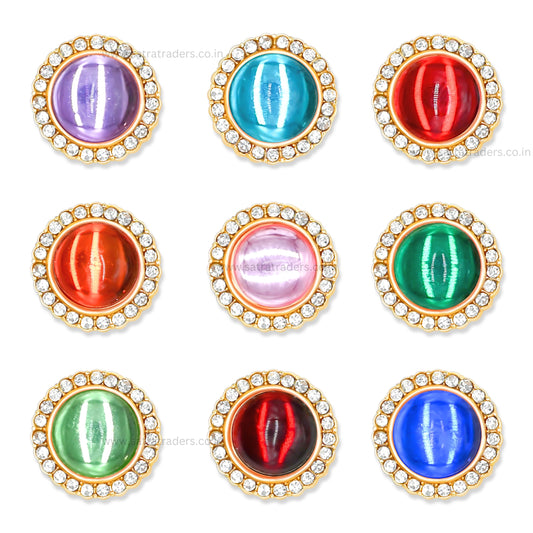 Diamond Round Meenakari Kundan Beads | Size : 19mm | Qty : 6pcs | MKB26