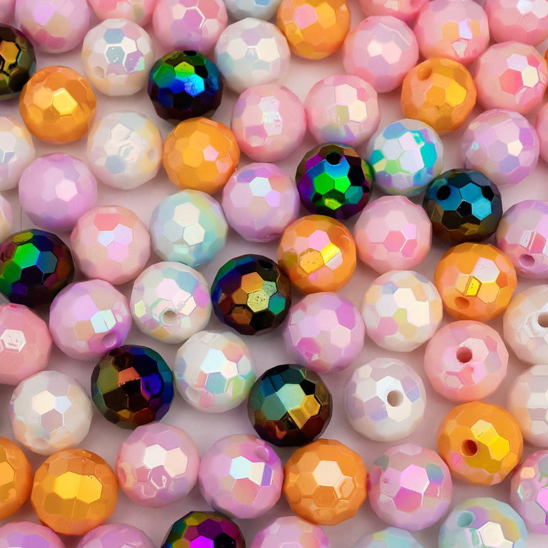 Assorted Round Plastic Beads | Size: 15mm | Qty: 10Pcs (High Quality)