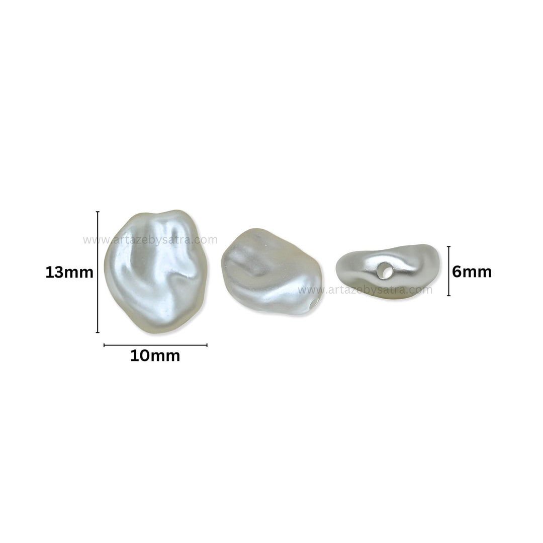 Irregular Pebble Shape Plastic Pearl Beads | Size : 13mm