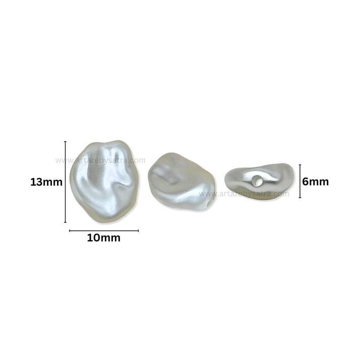 Irregular Pebble Shape Plastic Pearl Beads | Size : 13mm