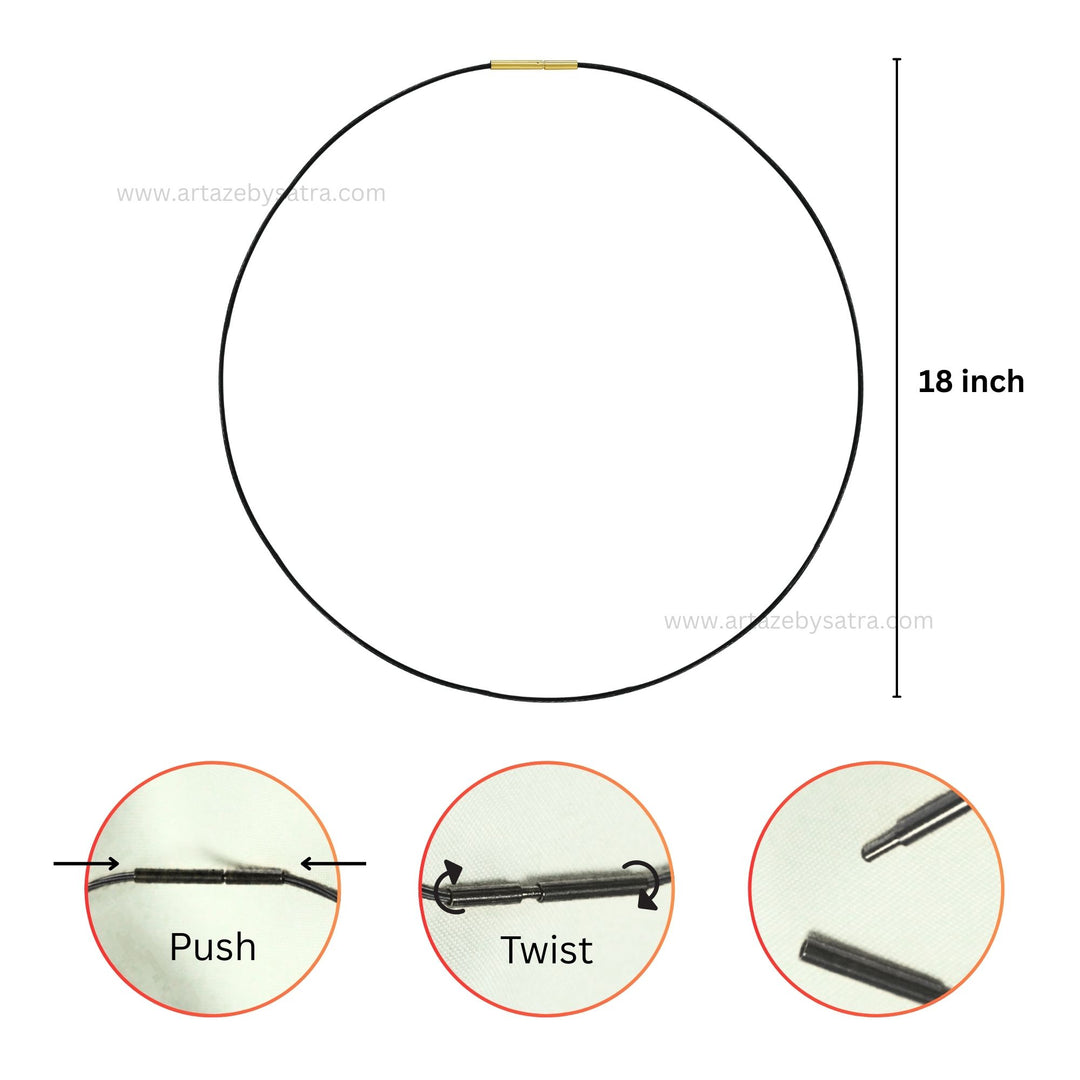 Nylon Cord Wax Rope Chain for Necklace | Size : 18inch | Qty : 1pc